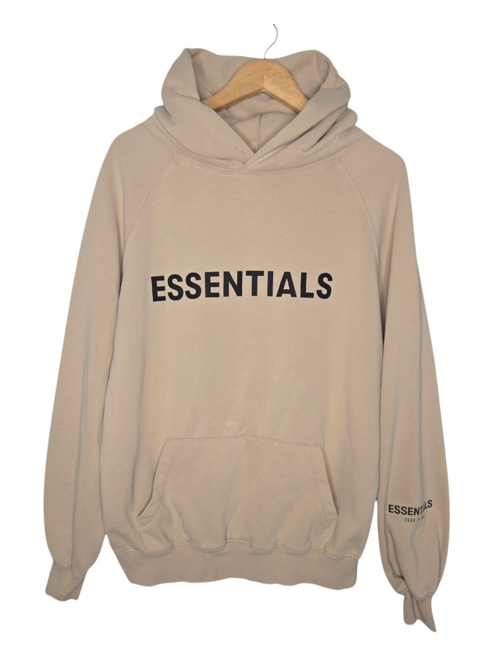 Fear Of God Essentials Mens Tan Black Hoodie Sweatshirt Size Small